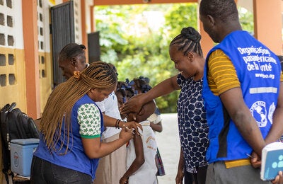 child getting vaccinated