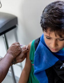 Child gets vaccine