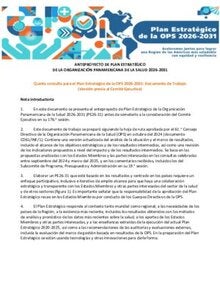 5to Documento de Consulta PE26-31 de la OPS